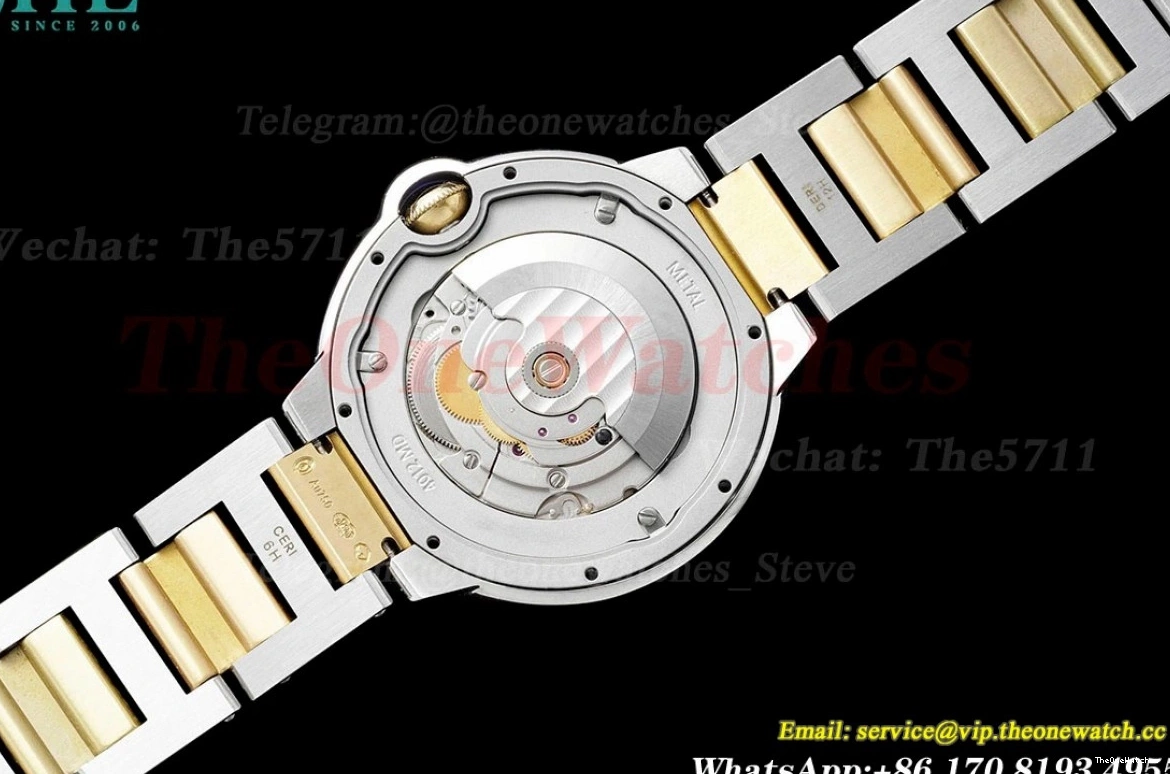 42mm A2824 SS White Dial AF Bleu Ballon Cartier YG De 0121